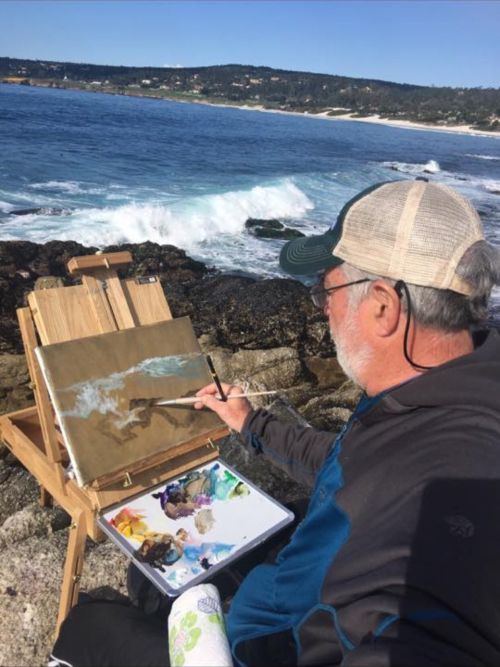 Painting on location, Pebble Beach, Ca Painting on location, Pebble Beach, Ca